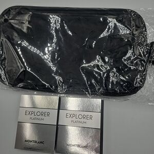 UNISEX MONTEBLANC Travel POUCH Bag. Polyester New. Including 2 Cologne Samples